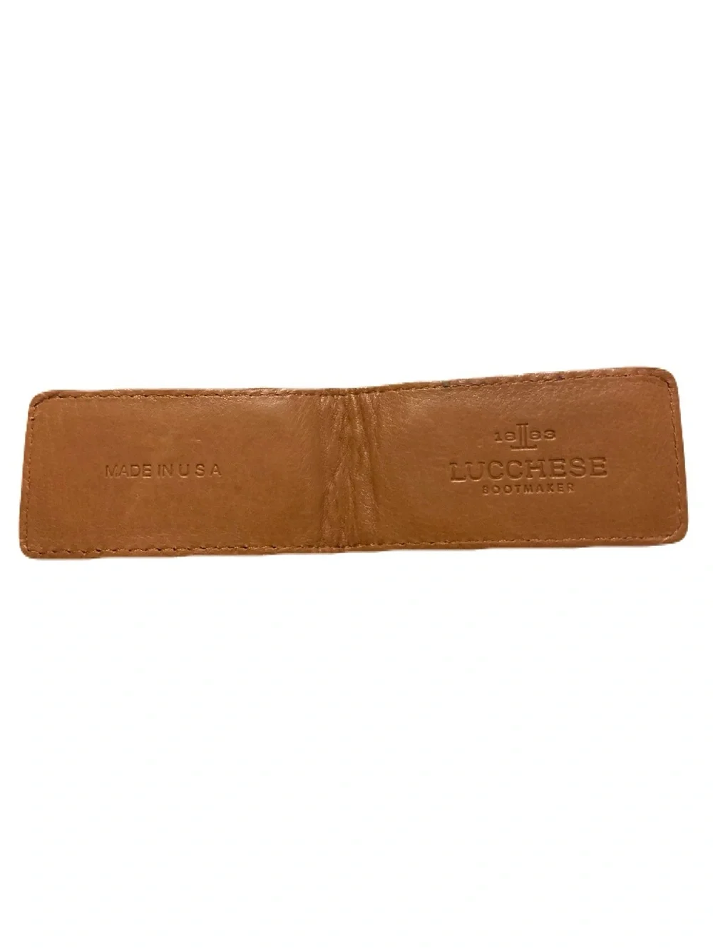Men’s Tan Brown Genuine Ostrich Skin Strong Magnetic Money Clip Made in USA